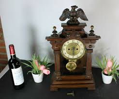 Antique Wood carved german 1900s Mantel clock eagle | eBay