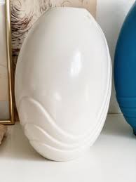 Large White Haeger Porcelain Ceramic Vase - Post Modern Art Deco Style - Etsy