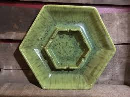 Vintage Haeger Pottery 1066 Ashtray Green Octagon MCM | eBay