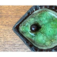 Mid-Century German Studio Pottery Wall Plaque with Fish ...