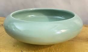 Haeger Round Shallow Bowl Planter Ikebana Vase Mint Green | eBay