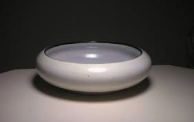 Vintage Japanese Ikebana Ceramic Shallow Round Flower Vase ...