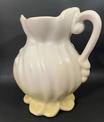 Weller Vtg Pottery Pitcher Yellow And White 6” | eBay