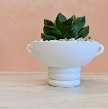 White Wood Pedestal Planter With Matching Drip Tray - Etsy