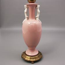 Vtg 22" Mid Century Geisha Girls Oriental Asian Pink Table Lamp Brass Base Light | eBay