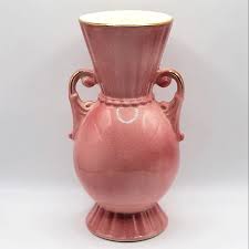 Vintage | Accents | Vtg Royal Copley Vase With Handles Pink Gold Trim | Poshmark