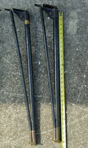 Vintage Retro atomic Mid century Hair pin Table Desk Legs Black Brass 1950s | eBay