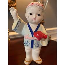 Vintage Japanese Hakata Doll Geisha in Blue Kimono ...