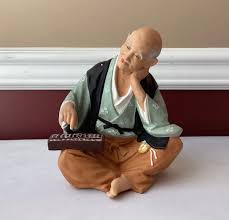 VTG Japanese Ceramic Hakata Doll, Man With Abacus ...