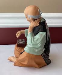 VTG Japanese Ceramic Hakata Doll, Man With Abacus, Unmarked ...