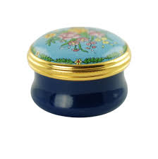 Vintage Floral Bouquet Halcyon Days Enamel Screw Top Trinket ...