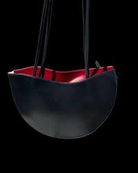 Vintage Half Moon Leather Bag Made in France Large Shoulder ...