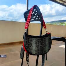 Handcrafted Italian Leather Crossbody Bag: Snake Print Round ...