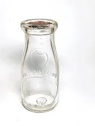 Vintage TMC Thatcher Mfg Co. Half Pint Milk Bottle With Paper Top Cap - Etsy