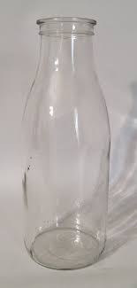 Milk Bottle Clear Glass No Lid or Label France | eBay