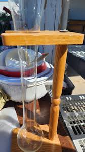 Vintage Half-Yard of Ale Glass 18" Tall With Wooden Stand | eBay