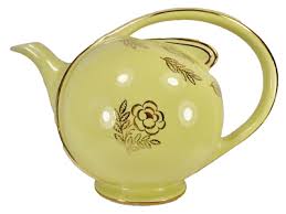 Hall Airflow Teapot Canary Yellow Gold Decals 6 Cup 0459 Tea Pot Vintage As Is | eBay