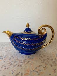 Hall Cobalt Blue Aladdin Tea Pot With Swag Gold Trim - Etsy Australia