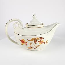 Vintage 1930s Porcelain Teapot W Infuser Hall Superior China Aladdin Autumn Leaf | eBay