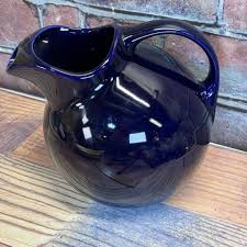 Vintage Hall Pottery Cobalt Blue Tilt Ball Water Pitcher With Ice Lip MCM #633 - Etsy Ireland