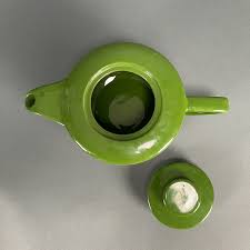 Vintage 1930's Streamline Art Deco Green Glaze Ceramic ...