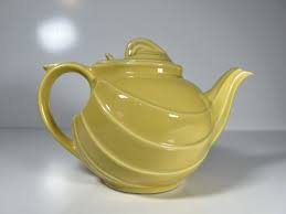 1930s Canary Yellow Teapot Art Deco Hook In Lid, Happy ...