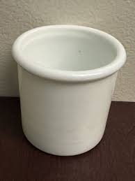 Vintage White Milk Glass Solid Vase Crock Mid Century Modern ...