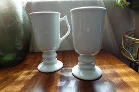 Vintage White Pottery Carbone Irish Coffee Mugs Set of 2 - Etsy