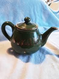 Weller Pottery Tea Pot Art Pottery Green with Gold Trim ...