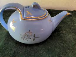 Vintage Hall Teapot #0749, in Cadet Blue, Gold Trim, Hook ...