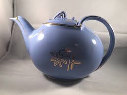 Cadet Blue Periwinkle Hall China 6 Cup Tea Pot with Gold ...