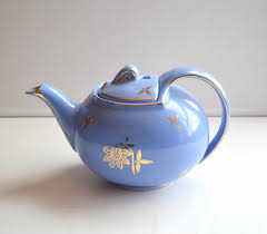 Vintage Hall Teapot With Hook Lid and Gold Flowers Kettle 6 ...