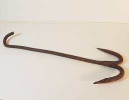 Antique Hand Forged Double Hook Tool - Etsy