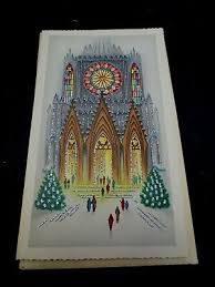 J427- VTG Unused Silver Embossed Xmas Greeting Card Faithful ...