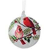 Burton And Burton 1856189 4 Round Glass Ornament W Cardinals | Desertcart INDIA