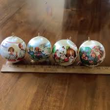 4 Vintage 1981 INA creations satin ball 3 inch ornaments | eBay