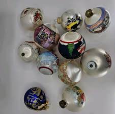 Lot 12 Vintage 80s 90s Hallmark Satin & Glass Christmas ...