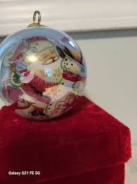 Vintage Christmas Ornament Reverse Painted Santa Claus ...