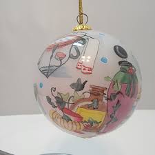 Dillard's Trimmings Inside-Painted Glass Ornament w ...
