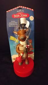 Three Christmas Hallmark Deer John Reindeer Bathroom Funny Singing Flush NIP | #1901778930