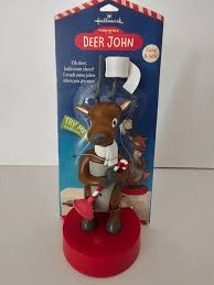 HALLMARK NORTHPOLE DEER John Toilet Bathroom Motion-Activated Sing Talk Reindeer $14.99 - PicClick