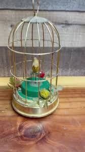 Vintage MCM Bird Cage Automation Music Box Yellow Bird Works ...