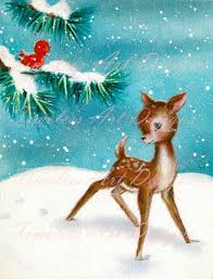 Digital Download Image, Little Deer, Fawn With Red Cardinal ...