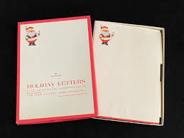 Vintage Hallmark Holiday Letters Boxed Stationery Set Santa ...