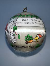 Peanuts 1981 Hallmark Satin Holiday Ball Christmas Ornament ...