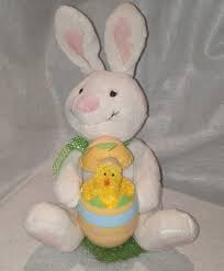 Vintage Hallmark Rockin Rabbit Plush Easter Bunny Egg Chick ...