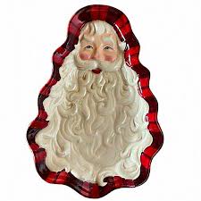 Pottery Christmas Santa Wall Hanging or Plate | eBay