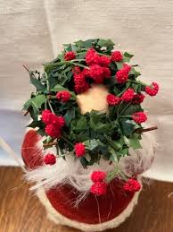 Vintage HALLMARK 10.5" Santa Figure Pere Noel Wreath Red ...