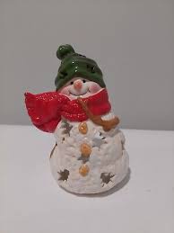 Christmas Snowman, Scarf Candle Holder, Hallmark Holiday ...
