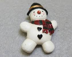 Winter Snowman Pin or Brooch - Etsy